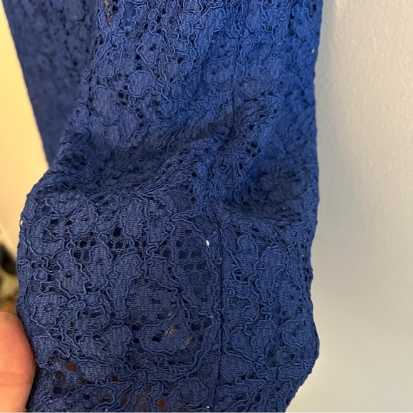 Adrianna Papell Women's 10 Elegant Blue Lace Dress Wedding Guest Romantic Sexy - Picture 12 of 13